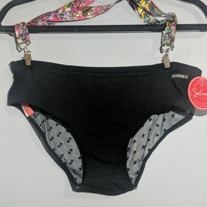 Black Bikini cotton lace with mesh panties